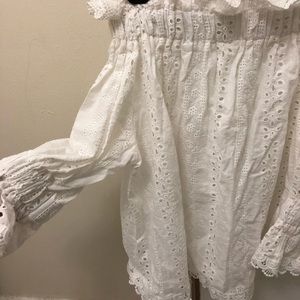 Off the shoulder eyelet top
